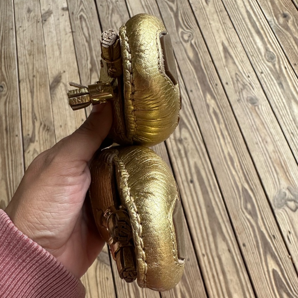 Tory Burch Metallic Gold Tassel Loafers - Picture 4 of 4